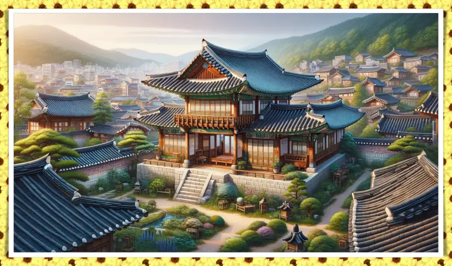 조선 시대 한옥의 아름다움을 표현한 이미지